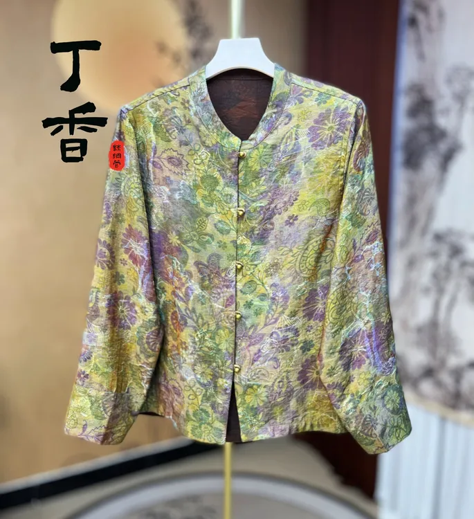 578高端富太太新款时尚简约百搭重磅花螺外套