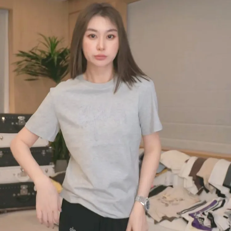 【个性字母绣花短袖】TXAL56066夏季休闲重工刺绣气质高级感百搭T恤