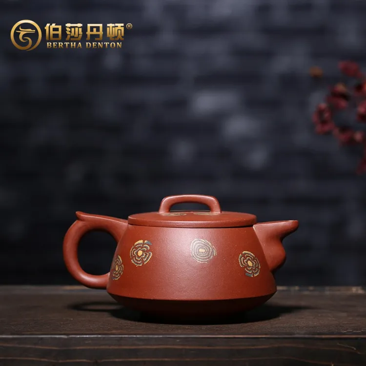 BERTHA DENTON/伯莎丹顿手工紫砂壶宜兴清水泥o绞泥德福茶壶礼品