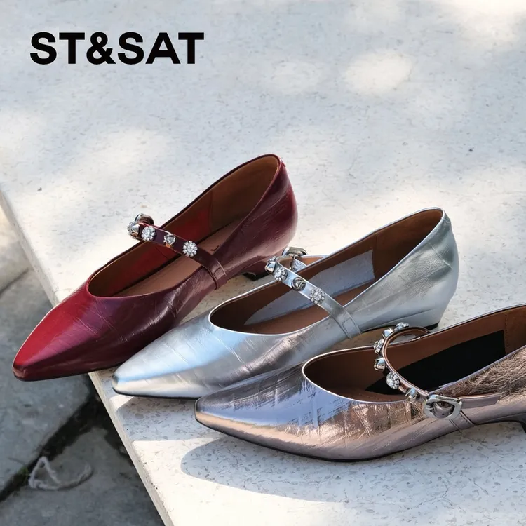 方跟尖头玛丽珍复古真皮女单鞋穿搭好物春季百搭仙女风水钻一字带