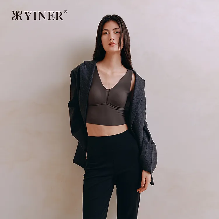 音儿内衣女秋季新款V领胸垫吊带美背上衣背心文胸8J35302010