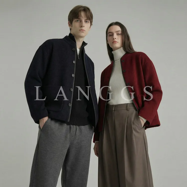 LANGGS&浪叔 25冬季羊毛羊绒双面节日氛围感毛呢大衣-FW54164