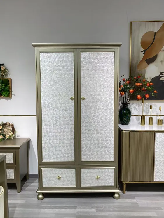 储藏简约风欧式贝壳带抽屉衣柜高奢大衣柜装饰柜