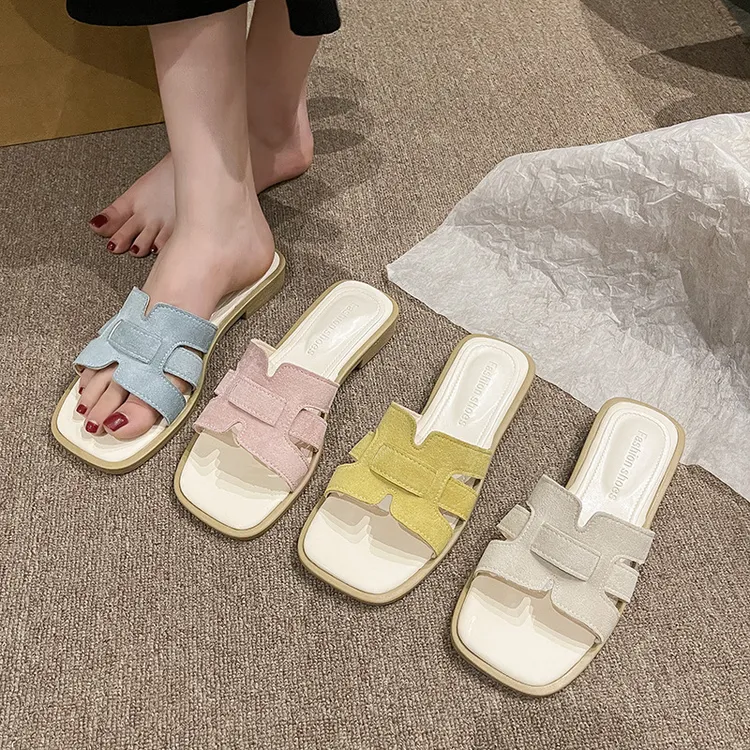 平底风配2025沙滩鞋一字拖裙子新款仙女凉拖鞋女外穿夏季网红软底