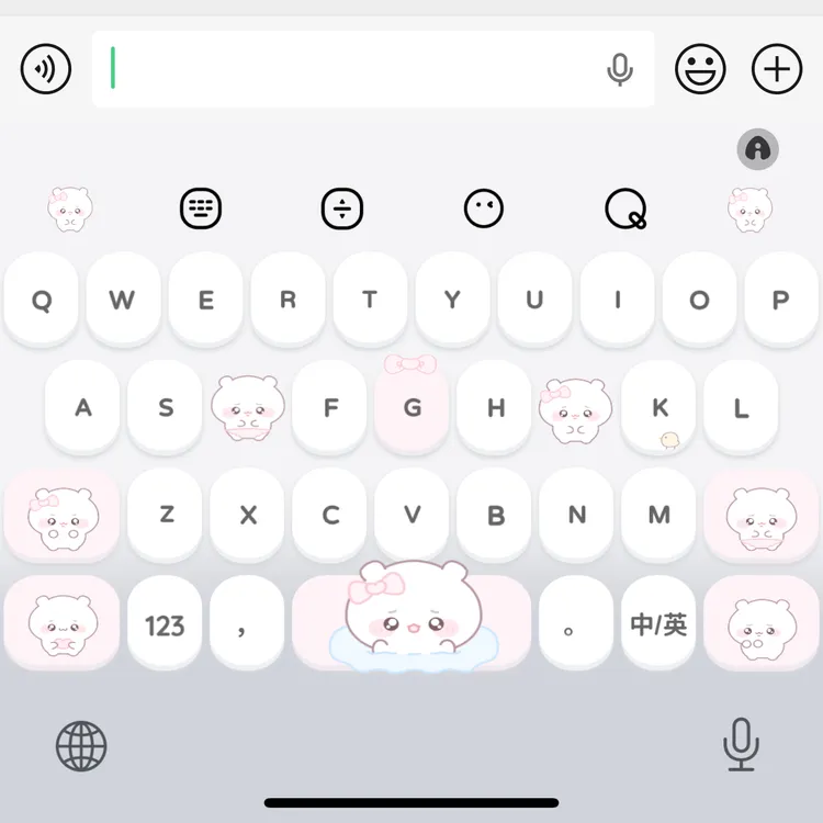 萌物吉伊/ios苹果安卓百度输入法皮肤键盘白肚皮双系统双色