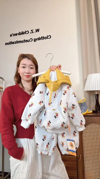 【实体品质】儿童韩版米奇卫衣套装2025新款男女宝宝宽松上衣潮