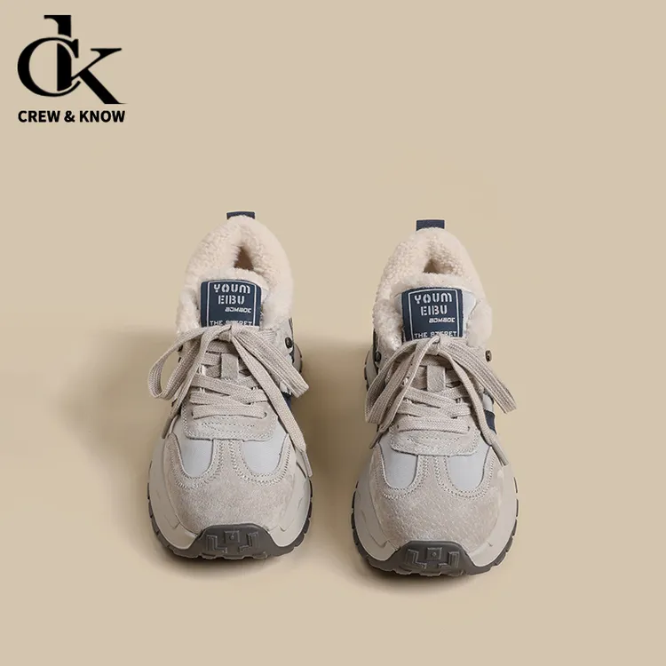 【Crew&Know轻奢正品】阔腿裤必备！厚底德训鞋女2025秋冬