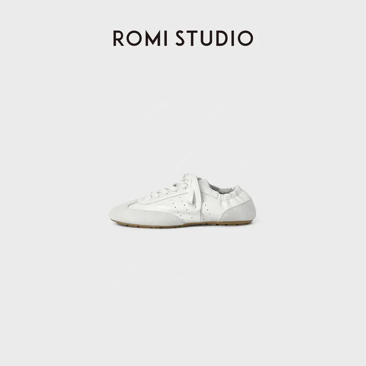 ROMI STUDIO"舒适脚感"羊皮+牛反绒简约平底德训运动鞋RWDSP02588