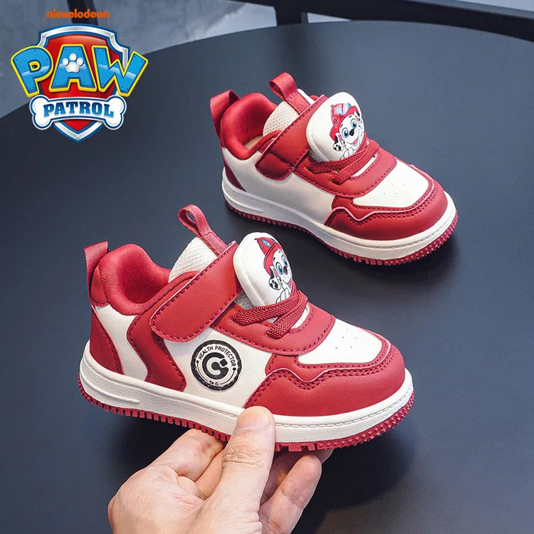 汪汪队3-6岁幼儿园男童板鞋2025秋冬皮面防水男孩休闲运动鞋软底