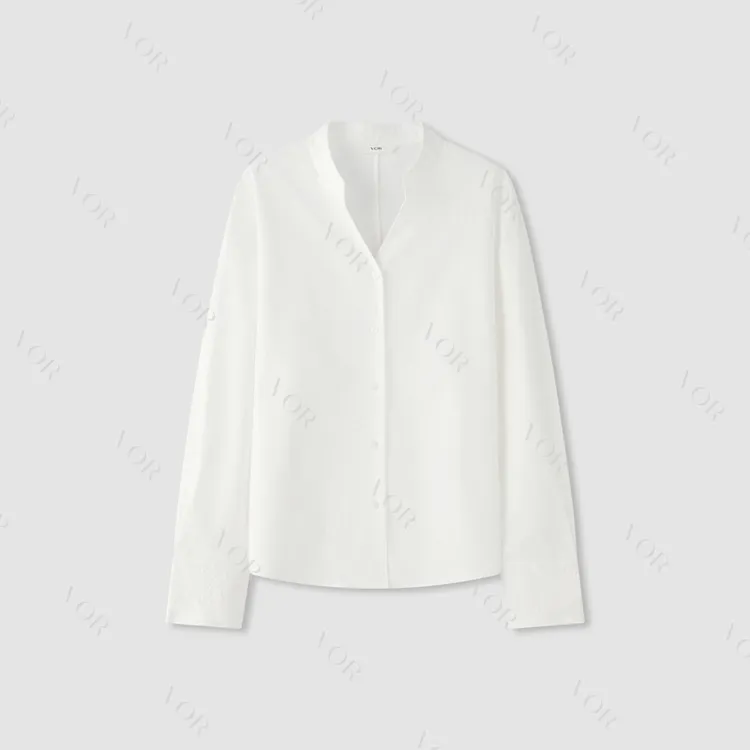 【冬姐自主品牌】VOR 100%棉简约修身纯色衬衫 V25300093