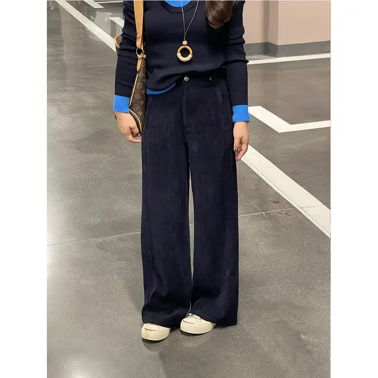 WenWen小个子2025秋季韩版休闲百搭高腰直筒裤显瘦显高裤子4413