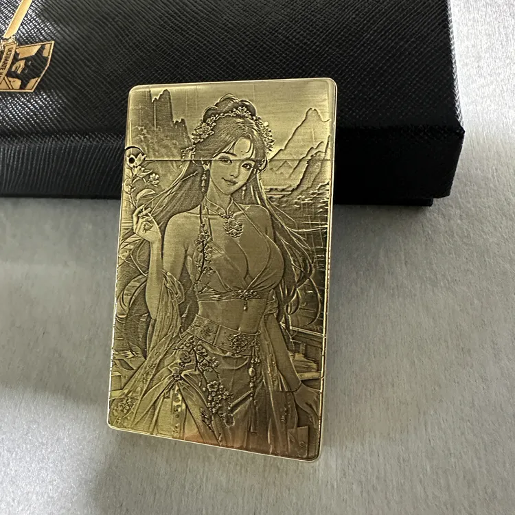 黄铜一体雕刻朗声打火机复古砂轮设计适合作为男友礼