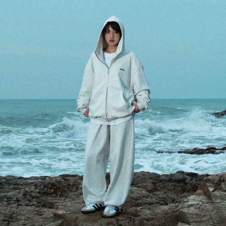 INSIDEDOT 刺绣logo情侣开衫外套秋冬新款连帽拉链上衣潮牌卫衣男