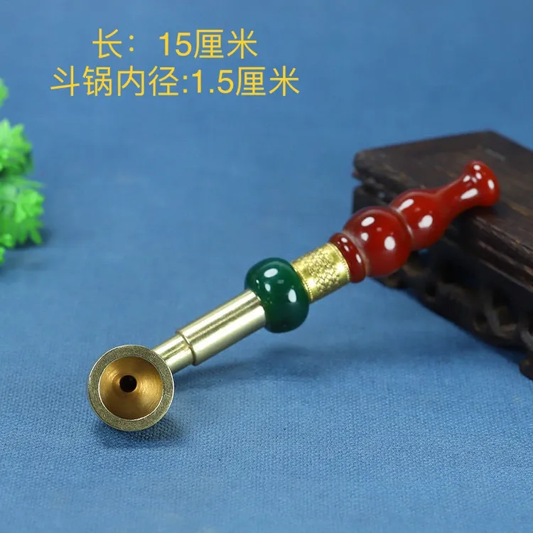 老式铜烟斗黄铜手工制作男士袋锅子把玩烟斗