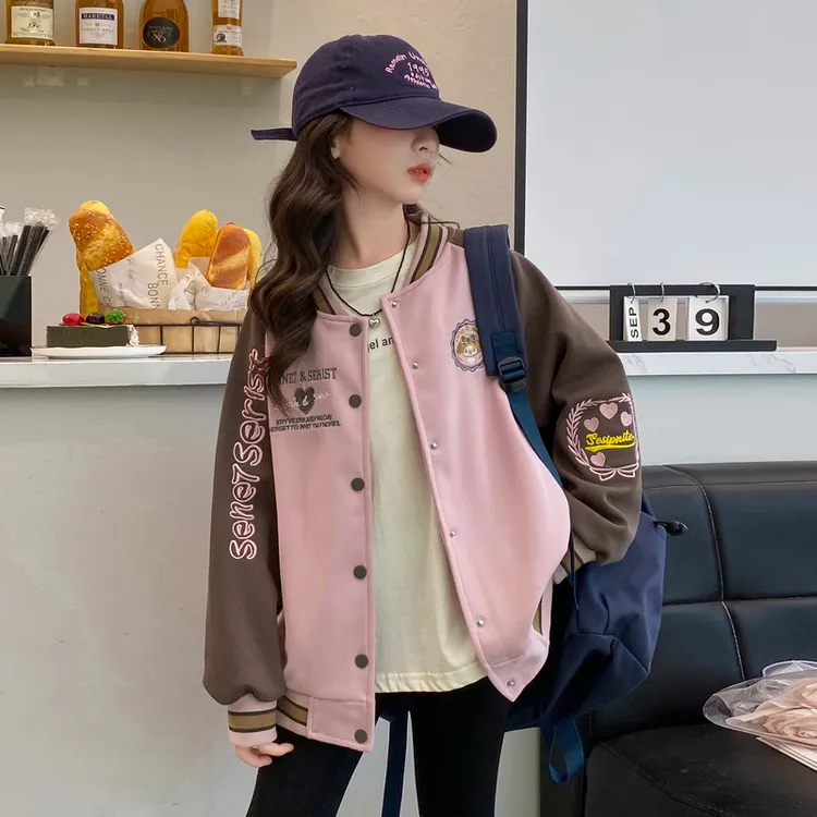 2025新款女童春秋季棒球服外套洋气秋装夹克时髦上衣休闲中大儿童