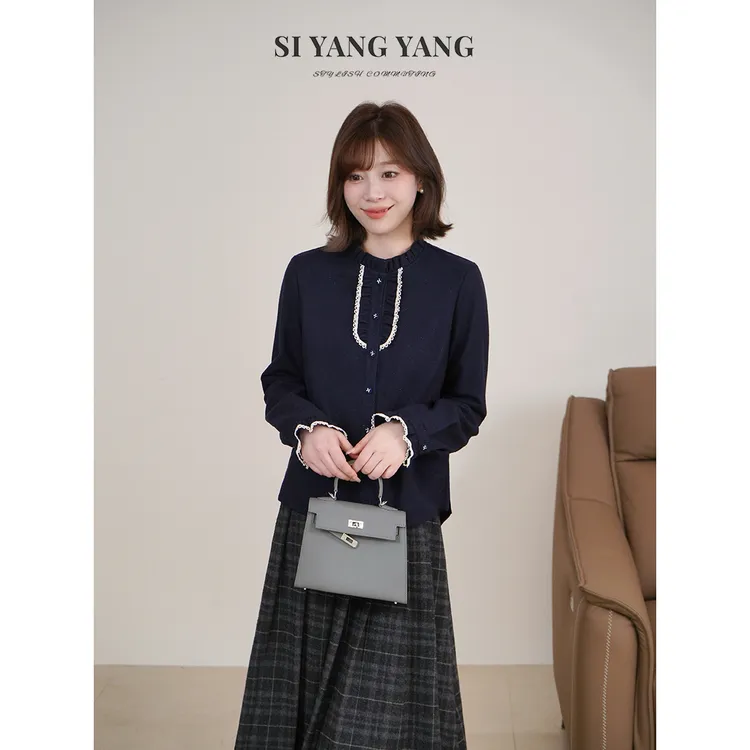 斯洋洋SIYANG冬季羊毛混纺舒适亲肤百搭通勤上衣SY511A058SYY