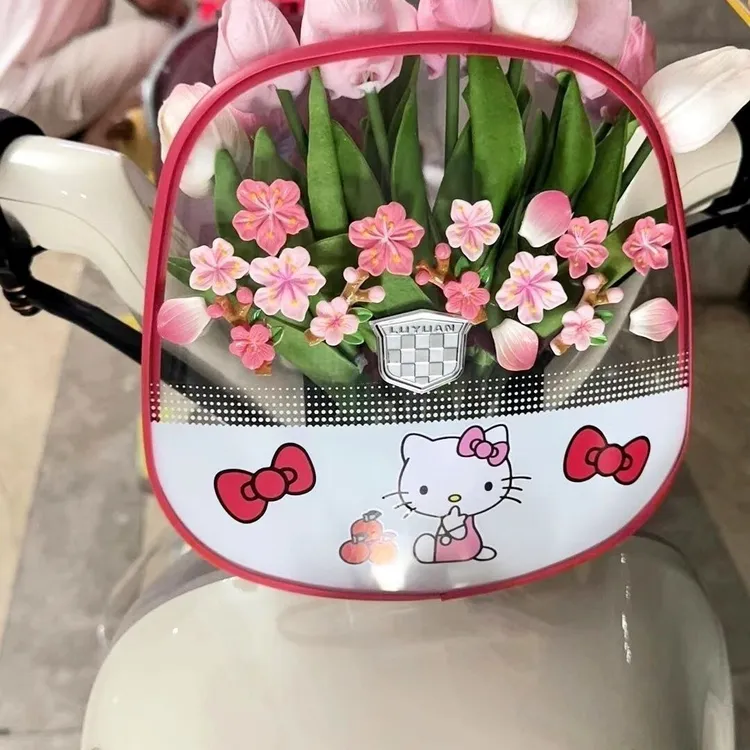 电瓶车摩托车汽车3d立体装饰贴车内摆件花朵中控装饰新款桃花装饰