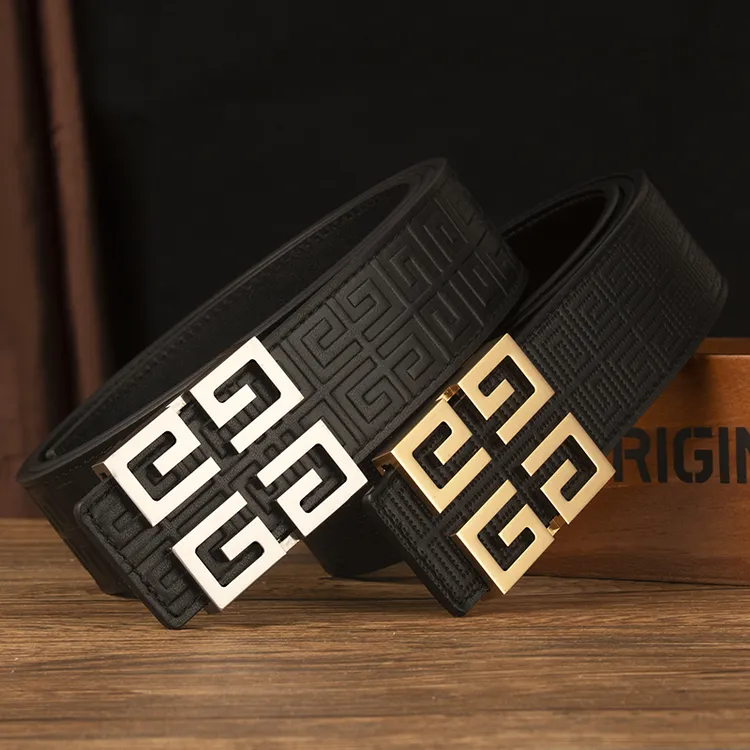 新款平滑扣男士皮带高档头层牛皮腰带男款中青年时尚商务真皮裤带