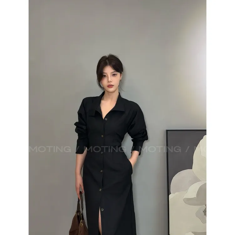 【剑桥日记2.0】高级感立领风衣连衣裙秋款显瘦新款法式长款外套