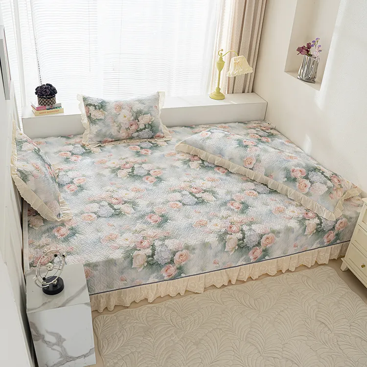新款印花纯棉榻榻米床盖大尺寸东北大炕盖加厚夹棉炕垫防滑可定制