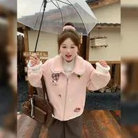 徐达布【莱诗社洋】大码休闲外套女新款早秋粉色呢大衣W37773C53