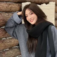 Moprobably李予诺"绵羊毛"秋冬时尚百搭保暖搭配围巾L5342005