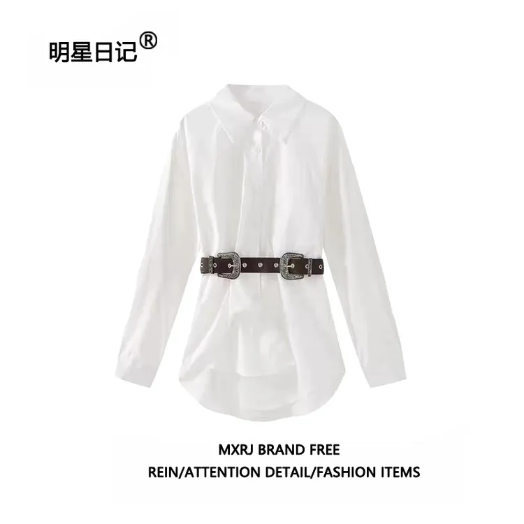 许我耀眼赵露思许妍同款韩版长袖衬衫女早秋设计感小众宽松上衣