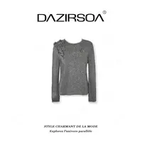 DAZIRSOA/达姿“繁花绮梦”时尚百搭拼接花朵洋气毛衣 AB660