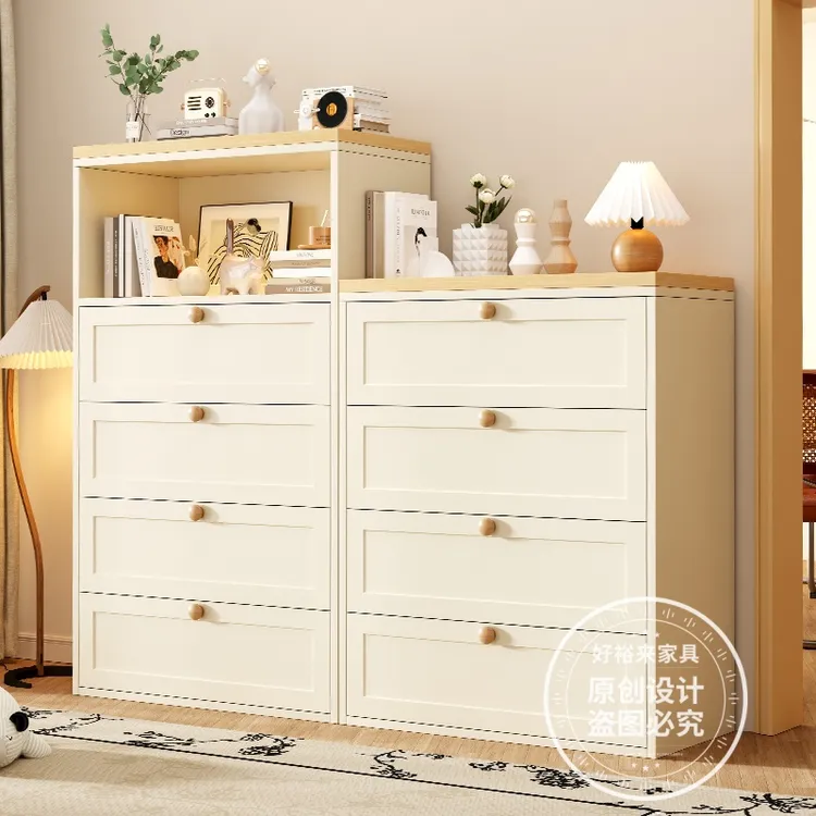 钢制斗柜简约家用客厅落地大容量储物柜卧室抽屉柜铁皮柜储物柜