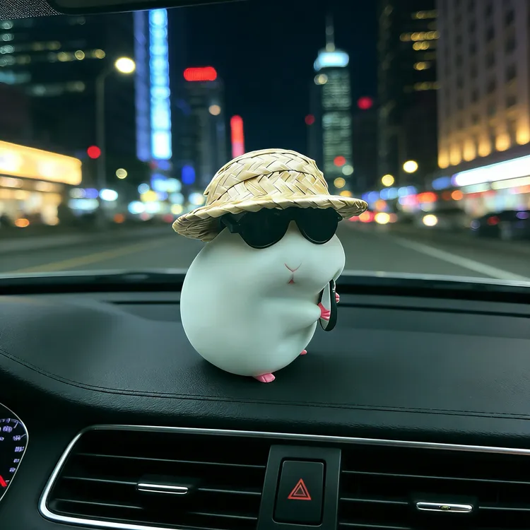 汽车中控摆件【官方正品】解压系车载装饰品可爱仓鼠【出口外贸原单】
