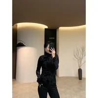 美丽高定植绒印花高领打底衫160斤以内（251199）