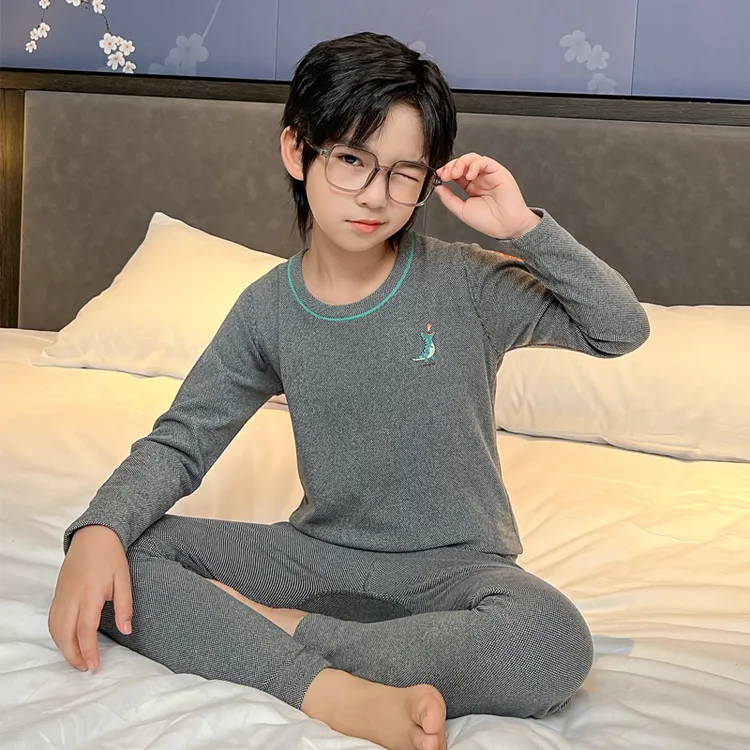 童装男童睡衣套装家居服2025新款大童德绒秋衣秋裤保暖中大童冬款