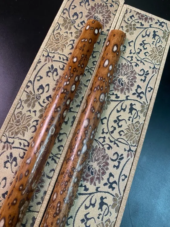 湖南九疑山梅鹿蚊帐杆老料 竹扇料 蜡底白花 8寸1.8排口