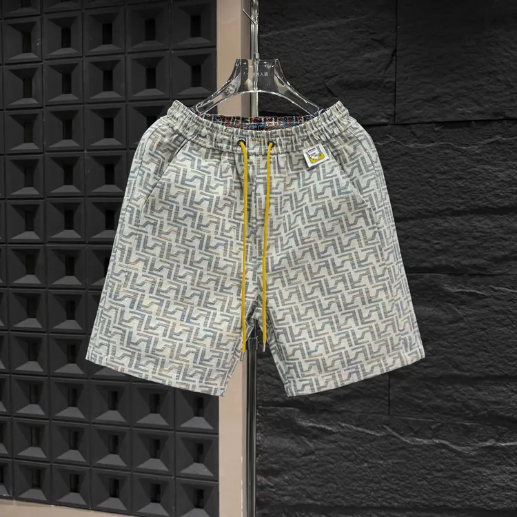 SP-D297-夏季新款奢潮重工提花短裤男女同款美式薄款