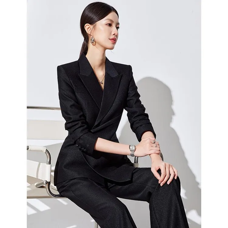 悠姿蝶高端轻奢时尚套装酷帅吸睛个性御姐风成熟知性办公室通勤西
