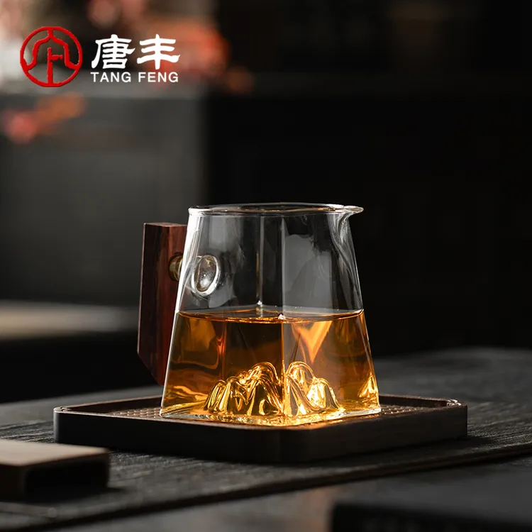 唐丰观山公道杯家用单个耐热玻璃功夫茶海高档加厚分茶器带手柄杯