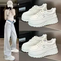 （天邑严选）时尚百搭真皮厚底小白鞋1212