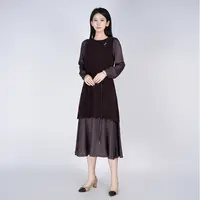 中式气质百搭中长款女士长袖时尚秋季新款国风连衣裙WH05007606