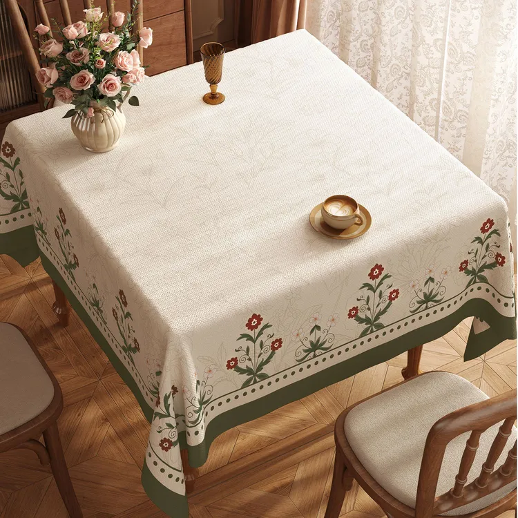 美式正方形桌布防水防油防烫免洗pvc氛围感餐桌布小方桌茶几台布