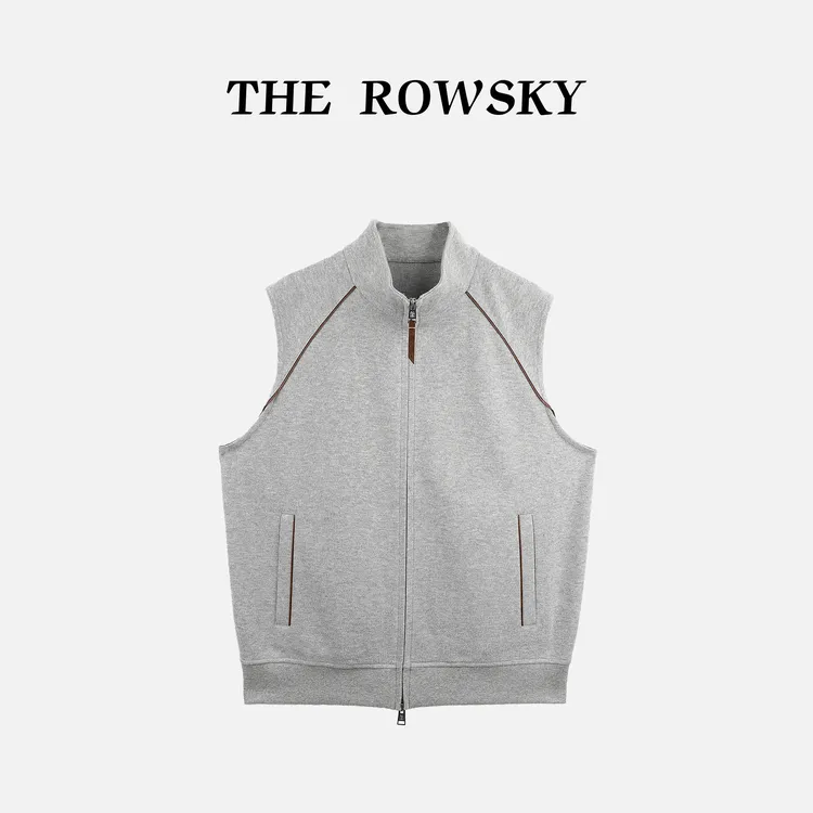 杨圣坤2025新品男士桑蚕丝羊毛混纺休闲宽松立领马夹SK25817101