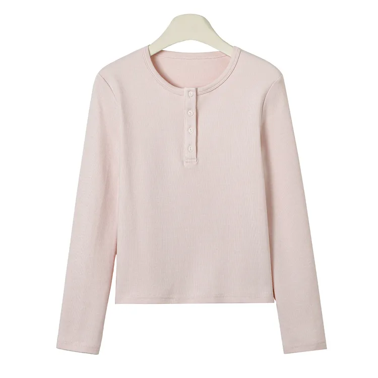 女士半开门襟时尚休闲T恤