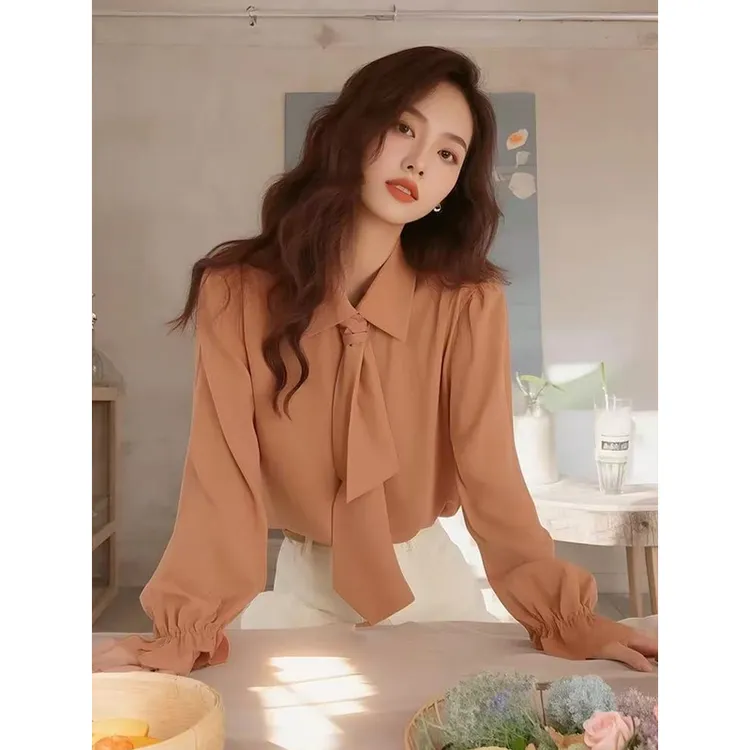 法式蝴蝶结衬衫女春职业超好看独特漂亮小衫2025超火新款上衣