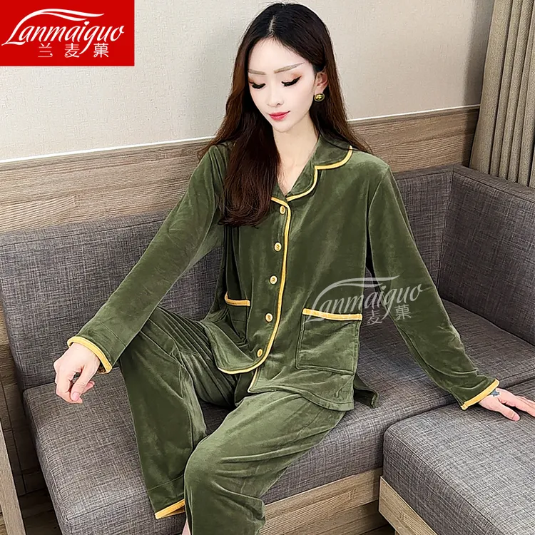 兰麦菓【海岛绒】睡衣女士秋冬季2025新款加绒加厚居家服套装可外穿