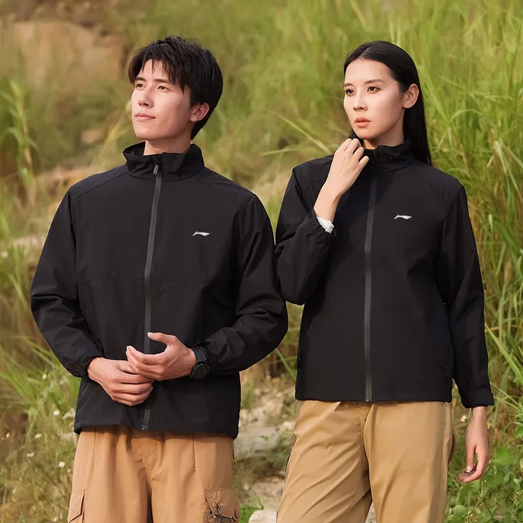 李宁万龙甲运动外套秋季新款立领冲锋衣情侣休闲宽松大码防风服