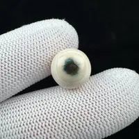 K4987天然猛犸牙 蓝眼睛圆珠11.5mm 支持鉴定假一罚十