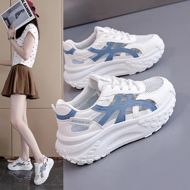 网面镂空厚底凉鞋女2025夏季新款复古透气老爹运动鞋女凉鞋SH627