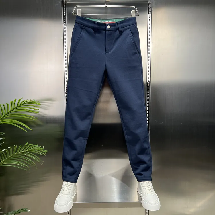 【高端】秋冬厚款男士针织卫裤男西裤商务休闲裤时尚弹力城市机能风