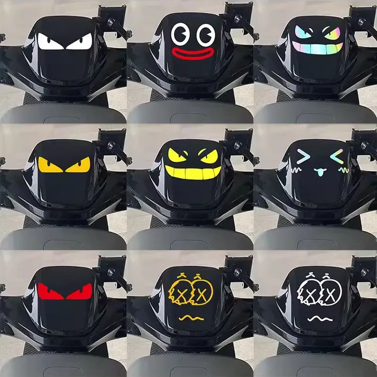 适用于各型号九号电动车风挡风板前档装饰贴花个性车头贴表情贴纸