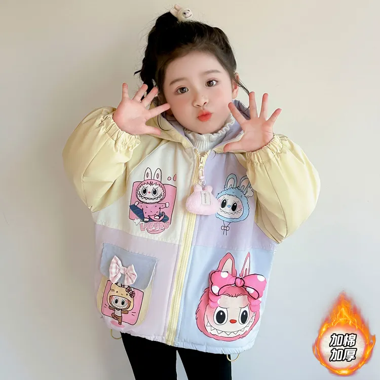 女童加绒冲锋衣冬季2025新款衣服洋气儿童女孩加厚冬装拉布布外套