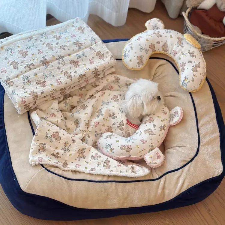 宠物专用毯子猫咪狗狗夏季防感冒空调毯空调被月牙枕配套垫子被子